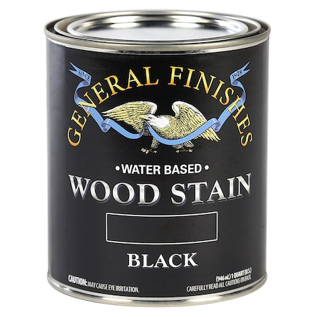 General Finishes 1 Qt Black Wood Stain Water-Based Penetrating Stain WBQT